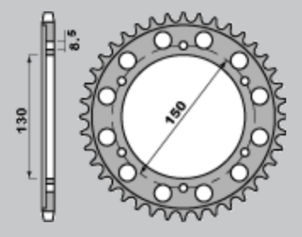 PBR rozeta 298 40 C45 HONDA NS 400R 85-88, VFR 400R 86 (JTR298.40)* (řetěz 530) (MADE IN ITALY)